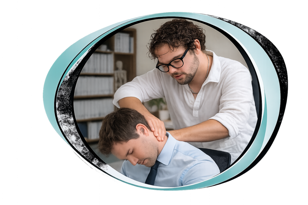 Séance d'ostéopathie en bureau